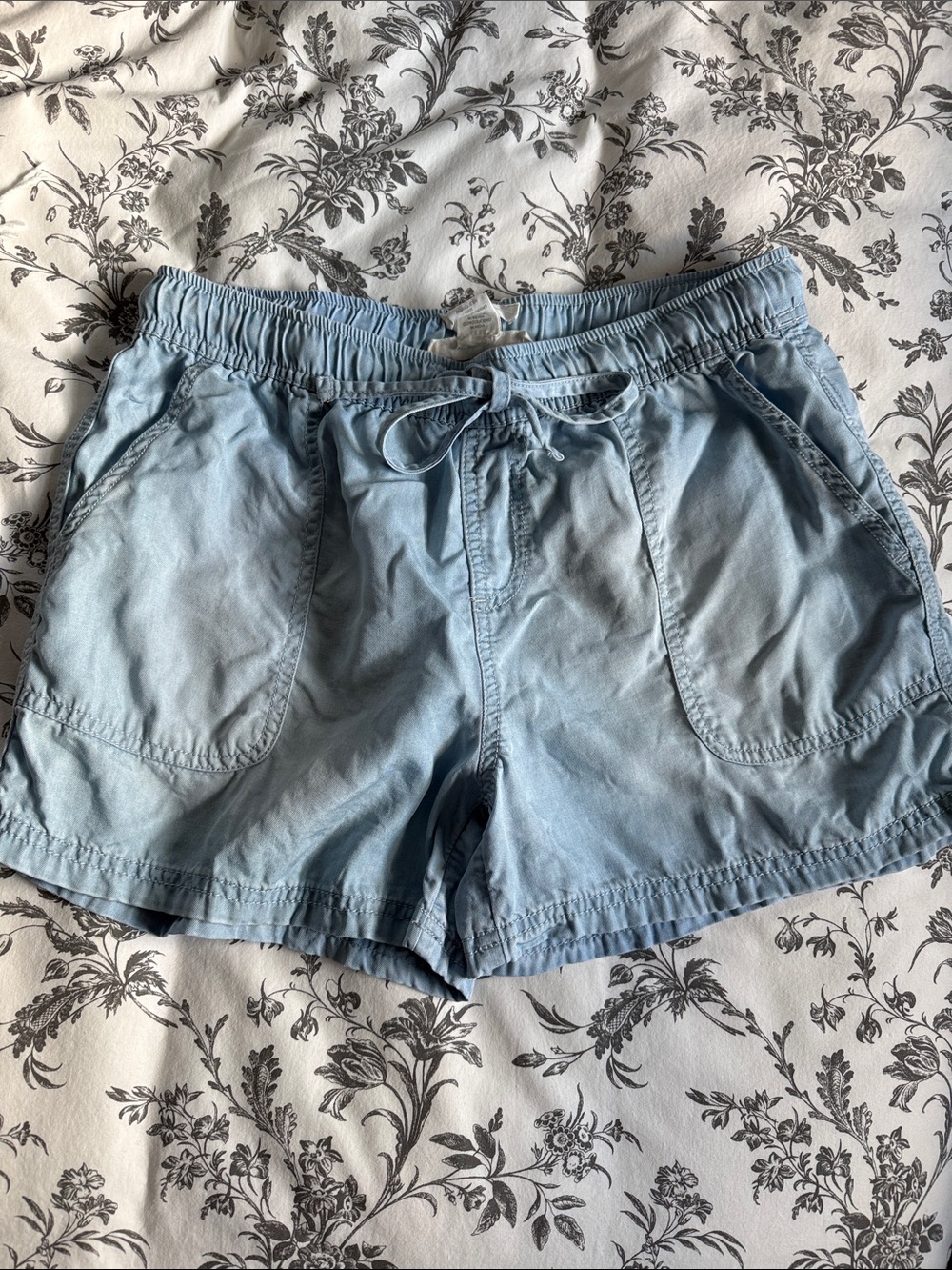 C&C California Light Blue High-Waist Drawstring Shorts